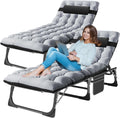 LILYPELLE Folding Outside Chaise Lounge Chair with Mattress, 5 Position Adjustable Patio Folding Lounge Chair Reclining Chairs Perfect for Sunbathing, Camping, Pool, Beach, Patio