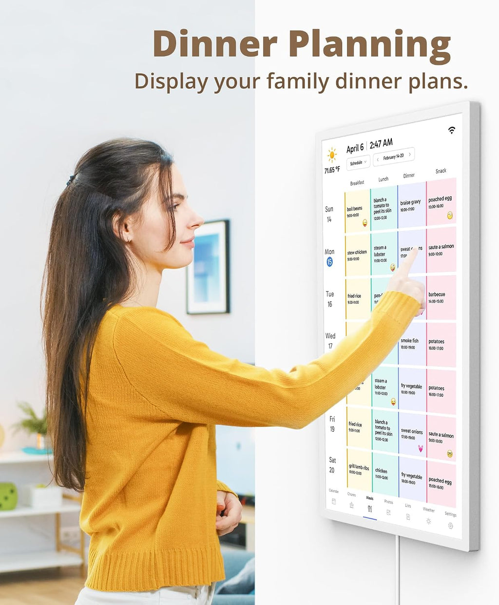 Dragon Touch 32' Digital Calendar Chore Chart – 1080P Full HD Interactive Touchscreen, Smart Family Planner, Hearth Display Digital Calendar Wall & Desk Mountable for Seamless Scheduling