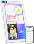 21.5 Inch Digital Calendar Wall Touch Screen Chore Chart Reward System | Smart Electronic Calendar for Family Sync Google/iCloud No Subscription Meal Planner Digital Photo Frame Gift for Women White