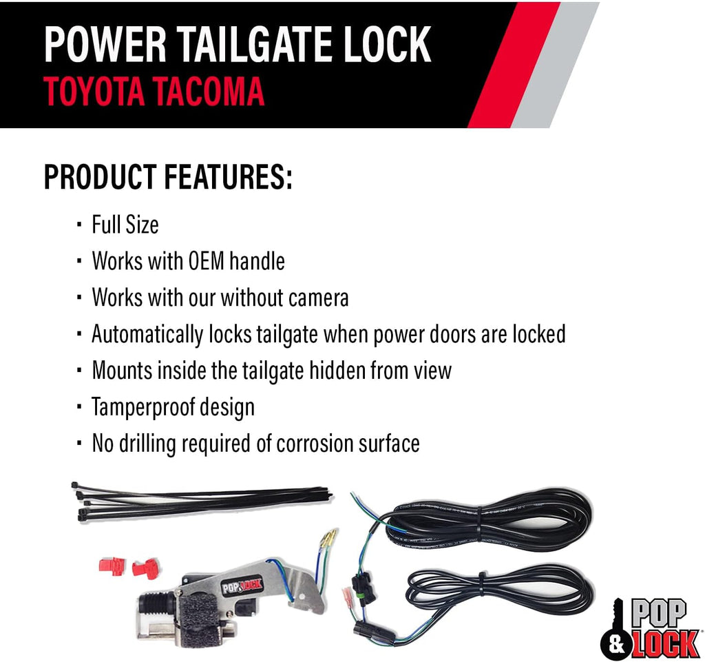 Pop & Lock – Power Tailgate Lock for Toyota Tacoma, Fits Models 2005 to 2015 (PL8521)