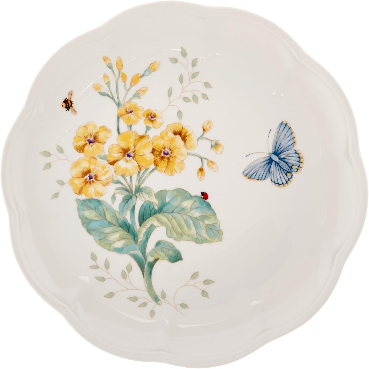 Lenox Dinnerware Set, Butterfly Meadow 18-Piece Set, Service For 6, White Porcelain, Butterfly And Flower Designs, Plates And Bowls Sets, Dishwasher Safe, Home & Kitchen (Assorted, 18 Pieces)