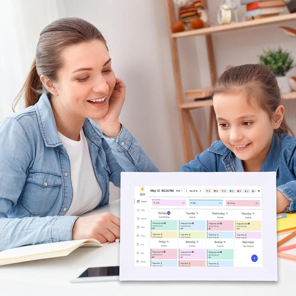 Digital Calendar Chore Chart, 10.1 Inch WiFi Interactive Smart Home Planner with 1080P HD Touchscreen for Family Kitchen Office