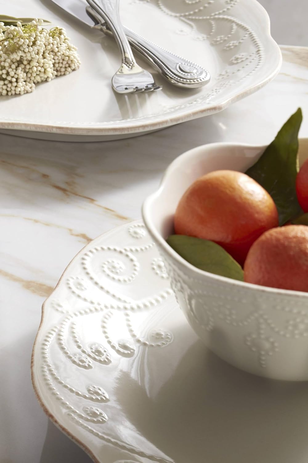 Lenox 890951 French Perle 12-Piece Plate & Bowl Dinnerware Set White