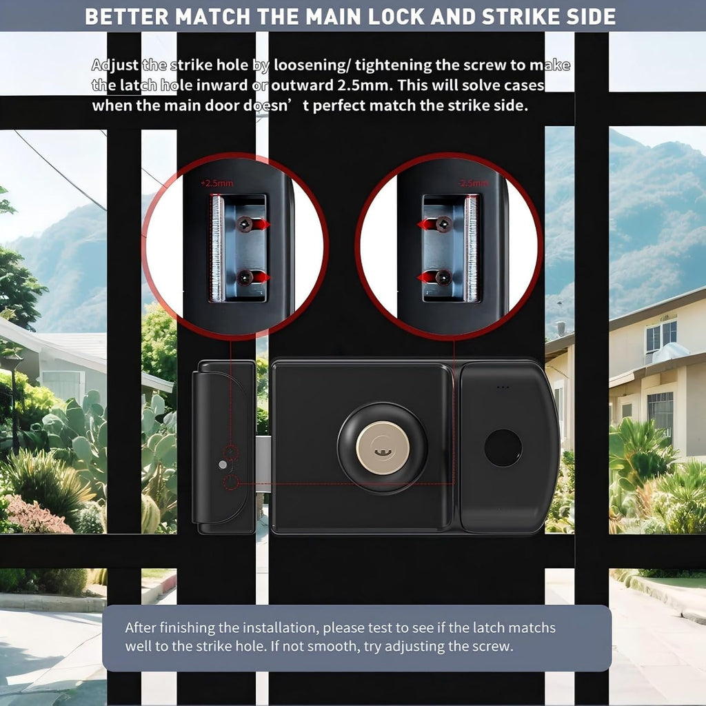 IP66 WiFi Smart Lock,Dual Fingerprint&Card,5-in-1 Yard Gate Lock | IP66 Outdoor Waterproof Smart Lock - Dual-Side Fingerprint & Card Entry - 5-in-1 Garden/Yard Gate Lock with WiFi Tuya App