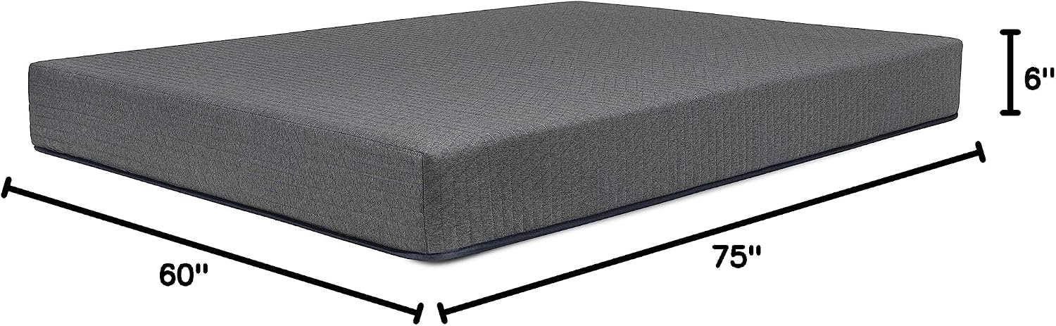 DREAMFOAM Brooklyn Bedding Copperflex Essential 6' Gel Memory Foam Mattress, Short Queen |Made in Arizona