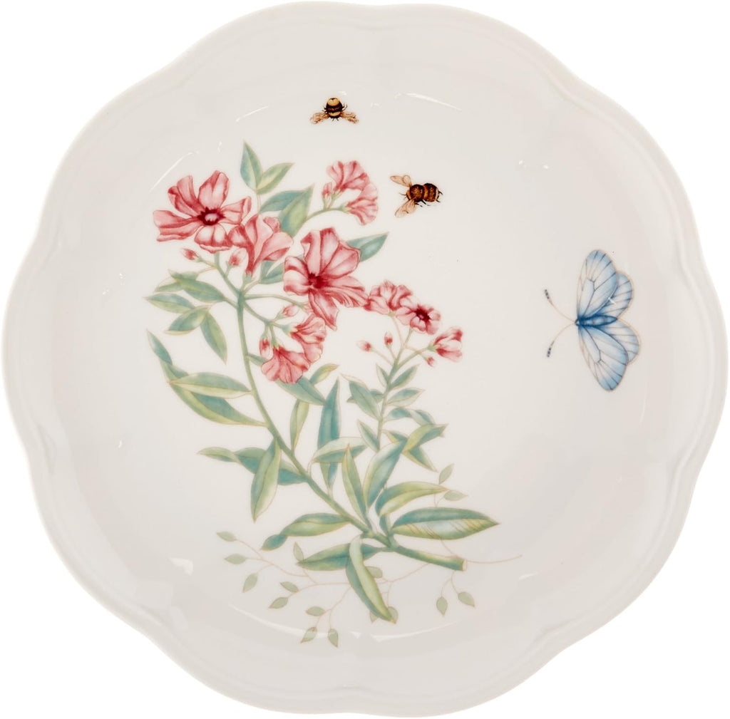 Lenox Dinnerware Set, Butterfly Meadow 18-Piece Set, Service For 6, White Porcelain, Butterfly And Flower Designs, Plates And Bowls Sets, Dishwasher Safe, Home & Kitchen (Assorted, 18 Pieces)