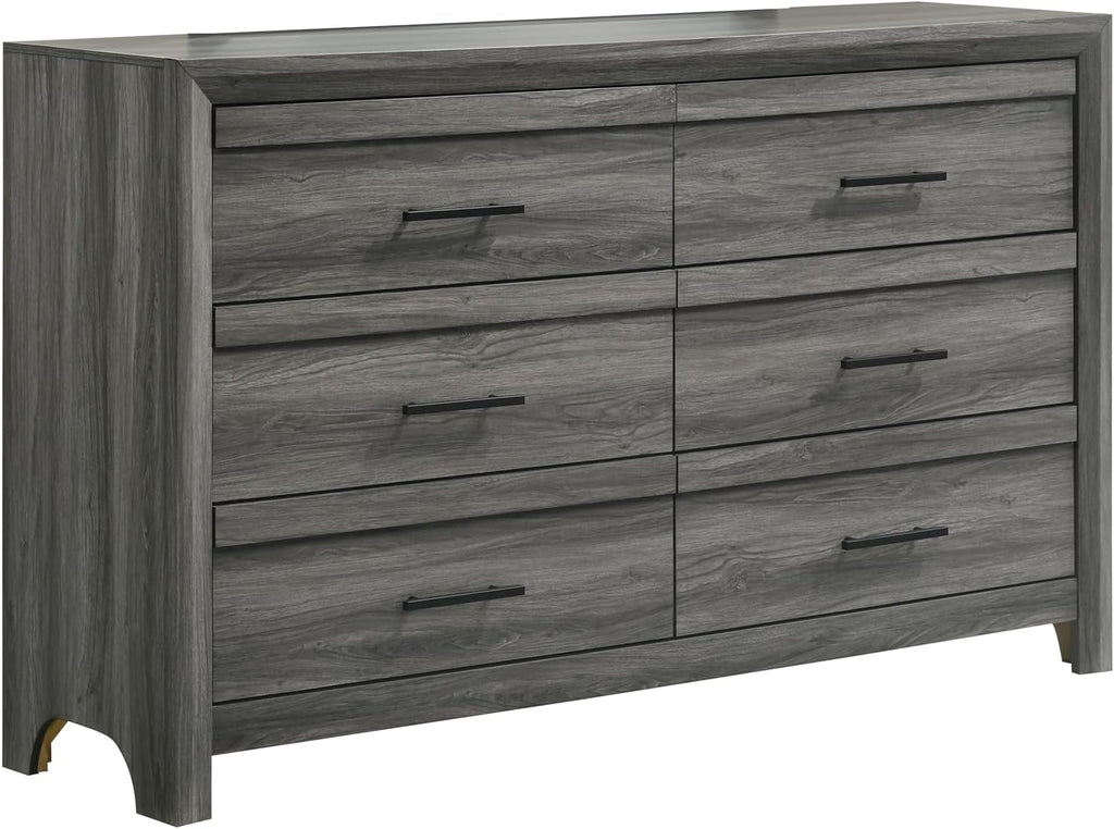 4 Pc Full Bedroom Set Made with Wood in Gray