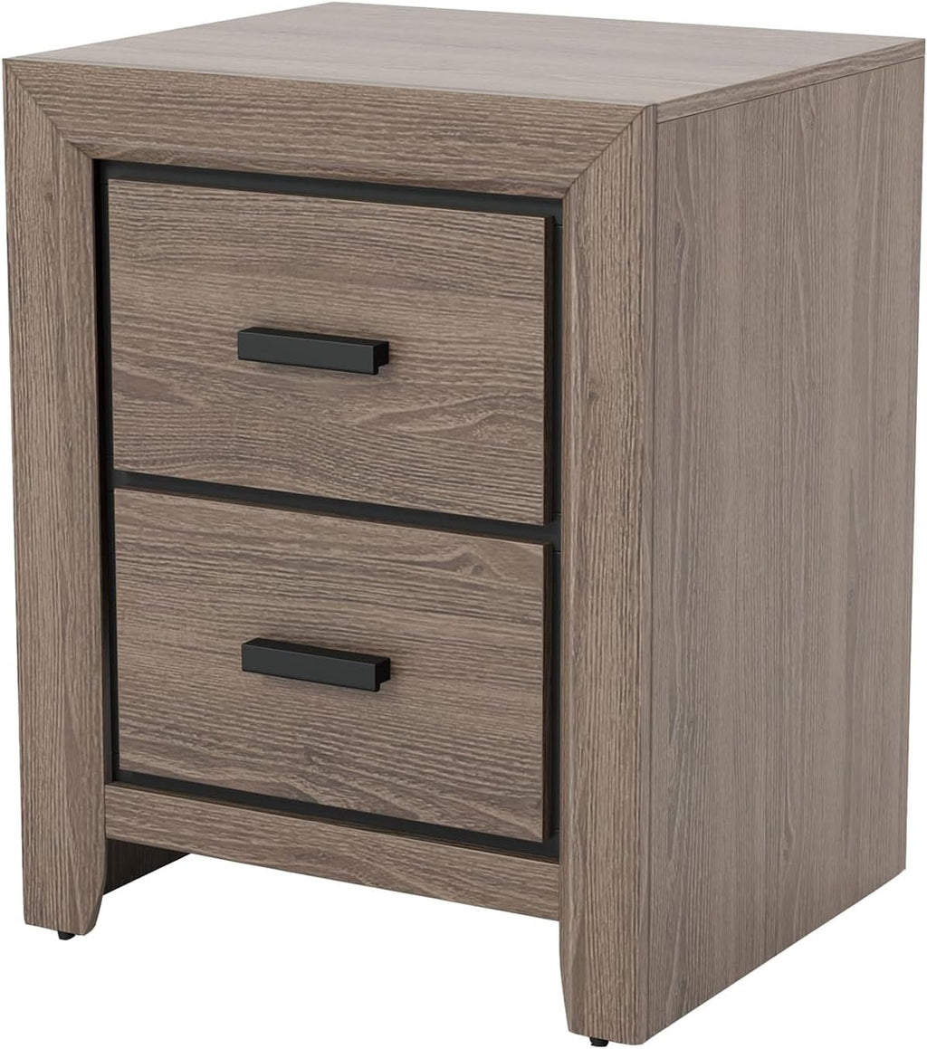 Furniture of America Livorn 3-Piece Gray Wood Bedroom Set - Full + 2 Nightstands