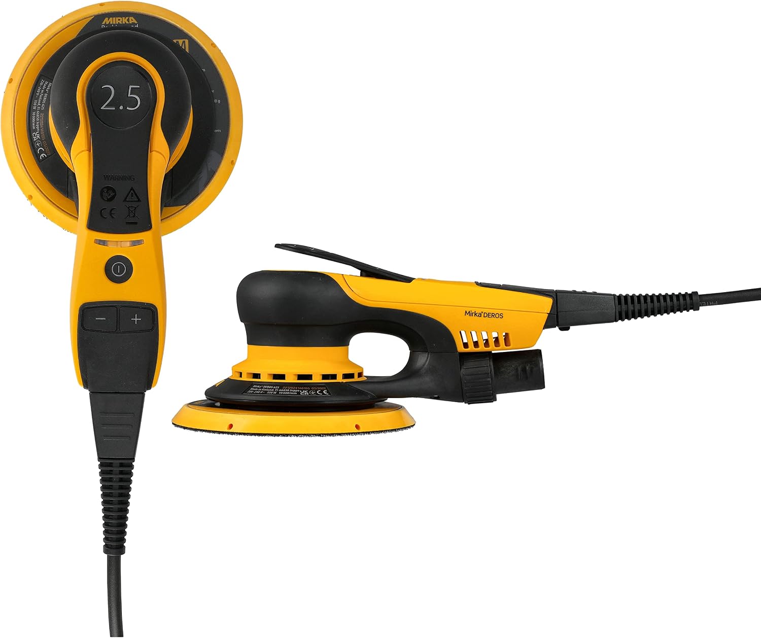 Mirka DEROS 625X CV - 6' Hook & Loop, 2.5mm Random Orbital Sander with Case - 110V Electric Power Tool for Woodworking, Drywall, Automotive Car & Wood Sanding - Professional Dust-Free Sander