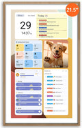 Apolosign 21.5-inch Digital Calendar & Smart Family Wall Planner, No Subscription, Calendar & Dashboard Dual-Mode System, Shared Touchscreen Display with Calendar Sync, Chore Charts & Family Scheduling Hub (Teak)