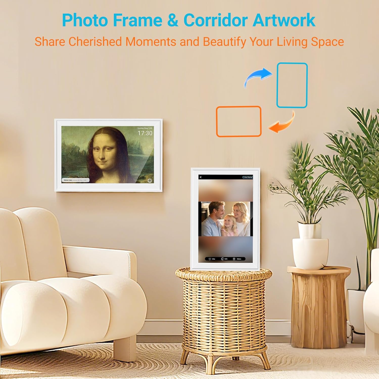 TRVL FIELDER Digital Calendar Wall Touch Screen, 15.6' Smart Electronic Family Interactive Display, No Subscription Electric Organizer & Planner for Schedules, Chore Chart, Picture Frame with Stand