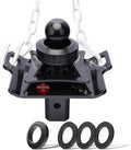 3' Raised Gooseneck Ball Hitch fit for Underbed Gooseneck Trailer Hitch (Square Base Receiver), Pre-Drilled Holes for Safety Chains, 38,000 lbs, Anti-tilt PU Washer Included
