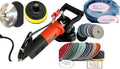 Wet Polisher Dust Shroud Stone Fabrication 4' Diamond Wet Dry Polishing Pad 15 Pieces 3 Carbon Brushes lapidary granite marble concrete terrazzo floor grinder sander masonry repair tile renew