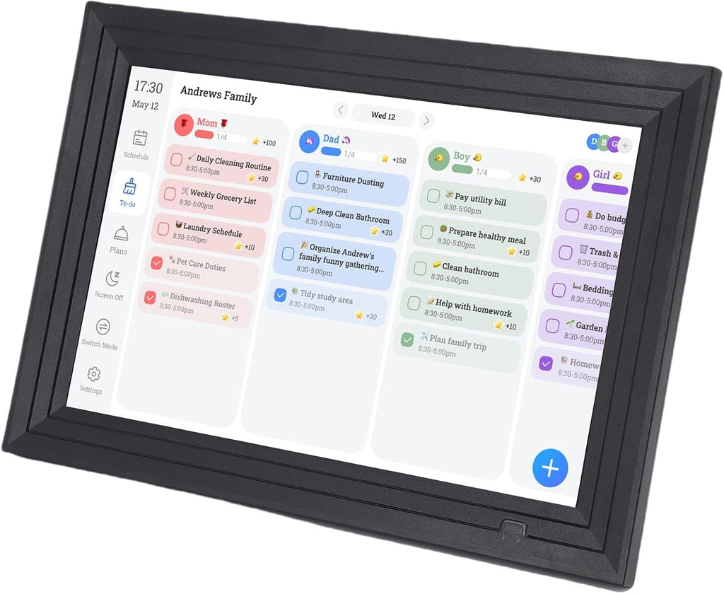 AYNEFY Digital Wall Calendar Smart Digital Calendar,Electronic Photo Frame Desk Chore Chart Touchscreen Interactive Display for Family Schedules with Meal Planner Picture Frame