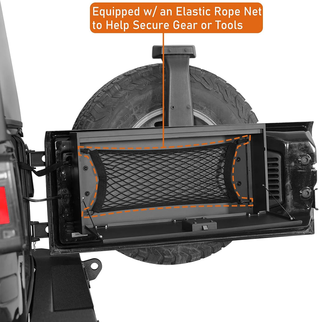 Hooke Road 15-18 JK Tailgate Table Storage Lock Box Security Organizer for 2015 2016 2017 2018 Jeep Wrangler JK & Unlimited 2/4 Doors