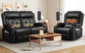 Reclining Loveseat, 1 Single Power Heat & Massageable Recliner Chair with Storage, Cup Holders, Oversized Massage Sofa Heavy Weight Capacity, Wall Hugger Couches for Living Room & RV