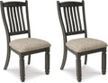 Signature Design by Ashley Tyler Creek Dining Room Upholstered Side Chair, 2 Count, Solid Wood, 19.25' H, Black and Grayish Black