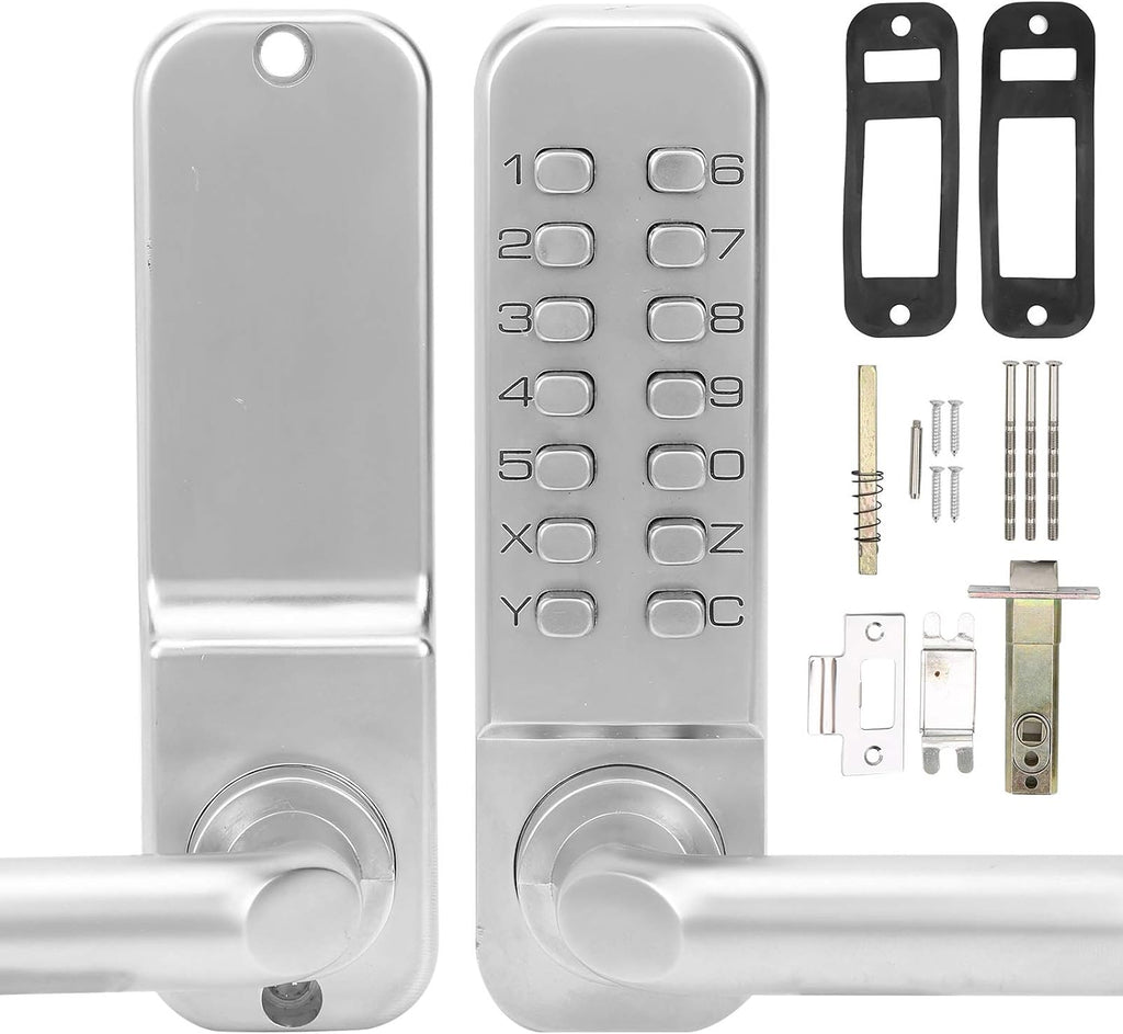 Keyless Door Lock, Mechanical Combination Gate Locks with Handle, Digital Code Password Entry, Safety Home Aess