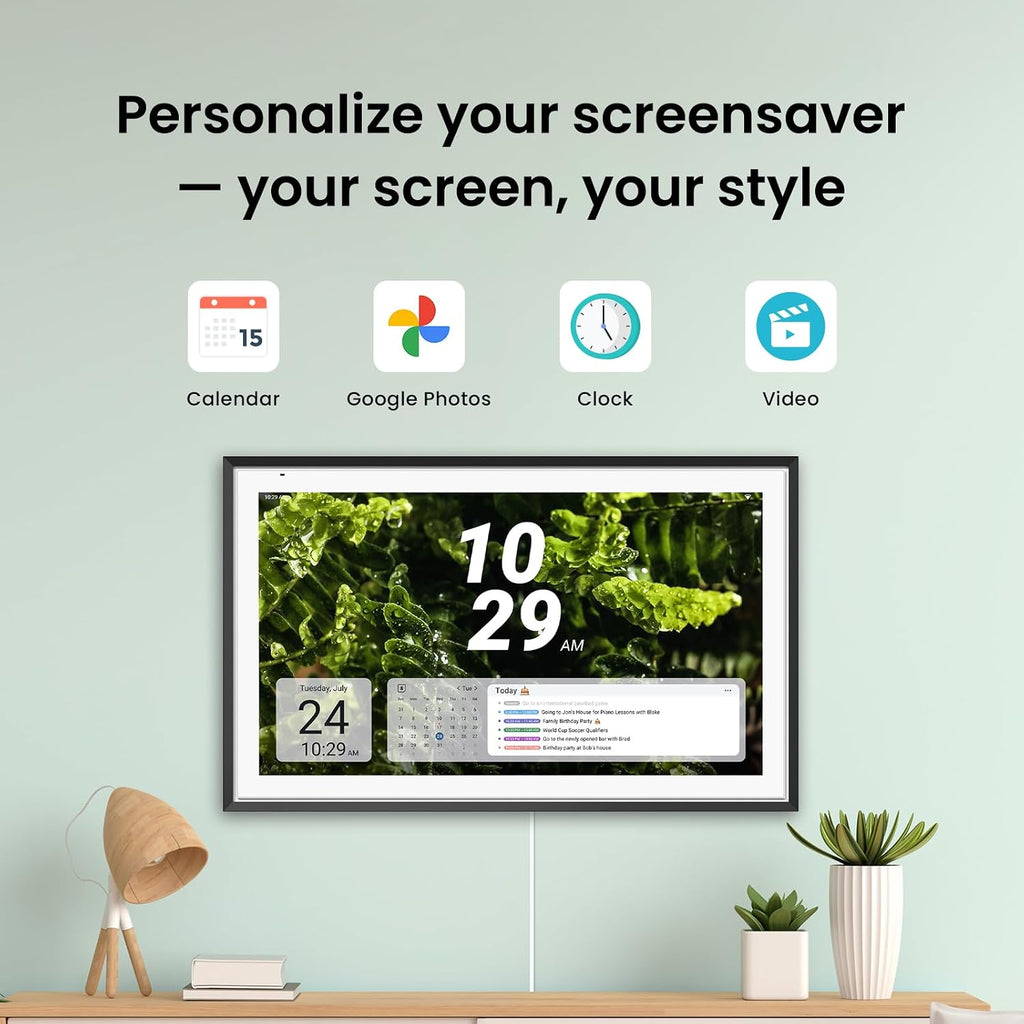 Apolosign 21.5-inch Digital Calendar & Smart Family Wall Planner, No Subscription, Calendar & Dashboard Dual-Mode System, Shared Touchscreen Display with Calendar Sync, Chore Charts & Family Scheduling Hub (Black)