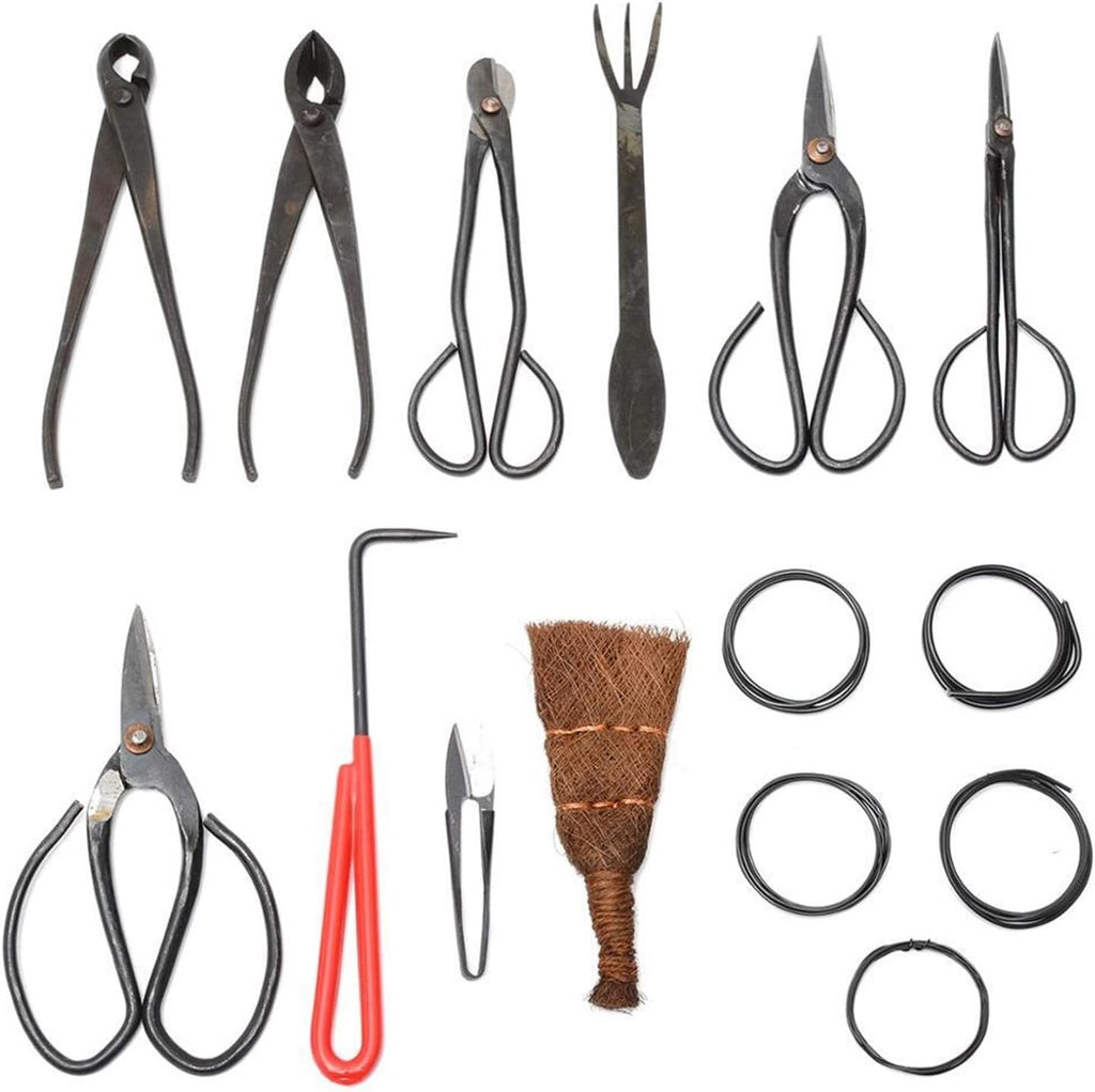 Bonsai Pruning Tool Set Shear Garden Extensive Cutter Carbon Steel Scissors Kit with Nylon Case for Home Garden Pruning Tools
