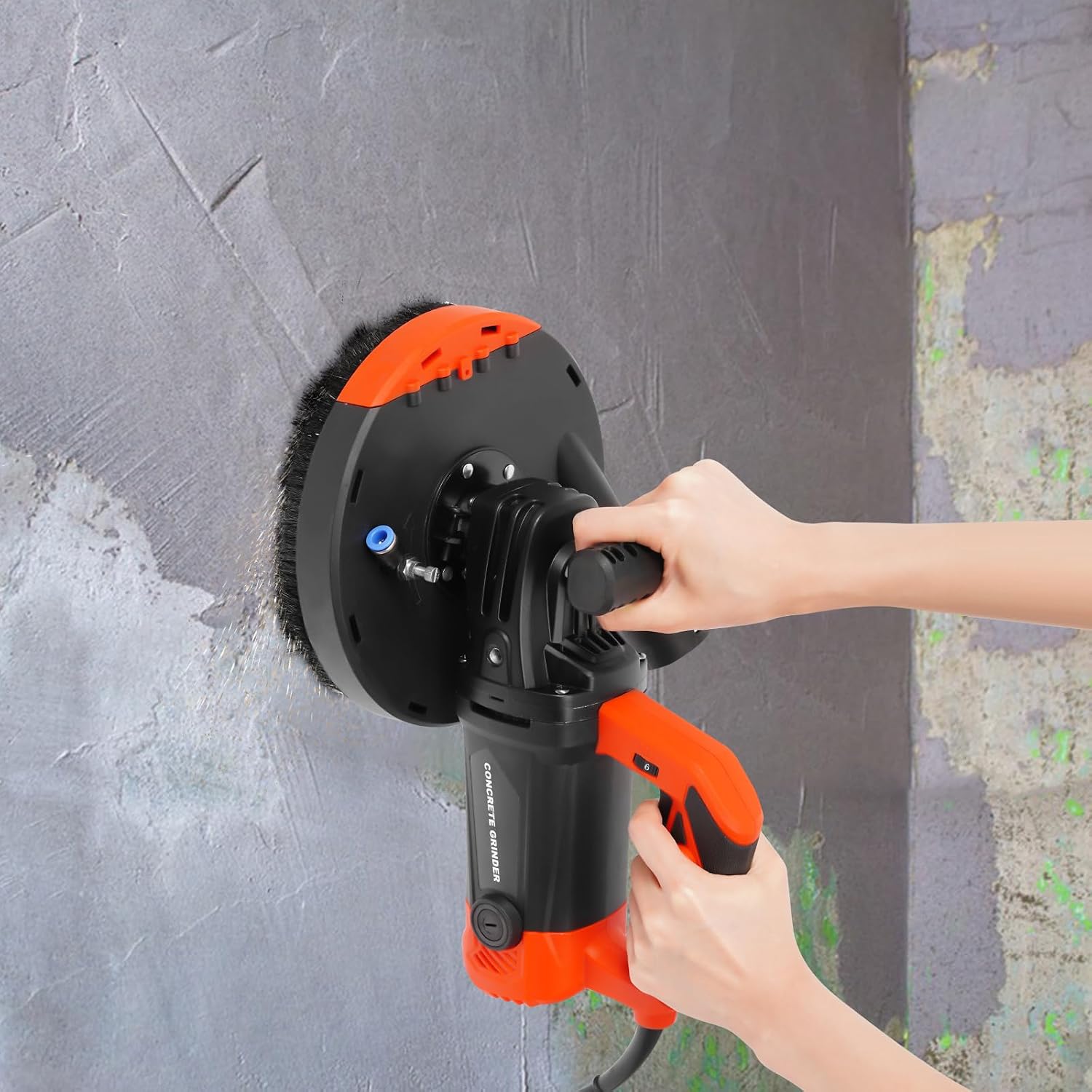 Concrete Grinder, 7' Grinding Wheel Angle Grinder Kit with Dust Shroud, 2200W Floor Grinde Tile Adhesive Removal Machine for Grinding Cement Walls, Floors, Roofs
