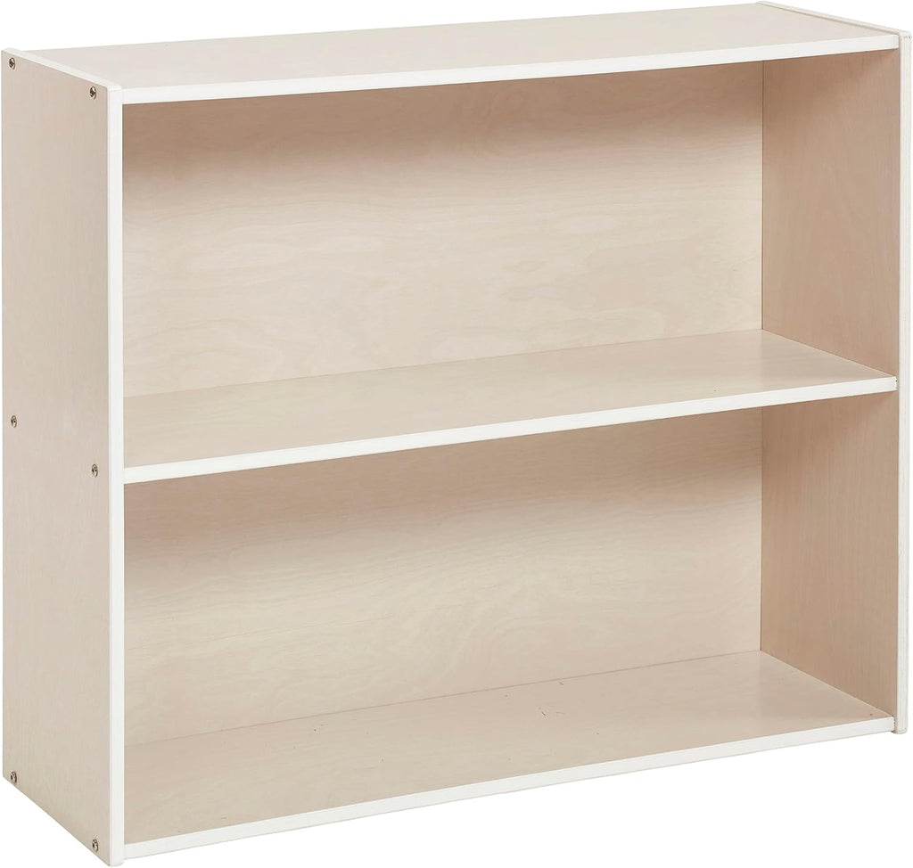 ECR4Kids Birch Streamline 2-Shelf Storage Cabinet, 30in High, Classroom Furniture, White Wash