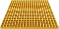 2.6ft*2.6ft Fiberglass Grating 1.5'' Thickness Yellow Car Wash Grille Square FRP Floor Grid for Floors Outdoor Drain Cover (1 PC)