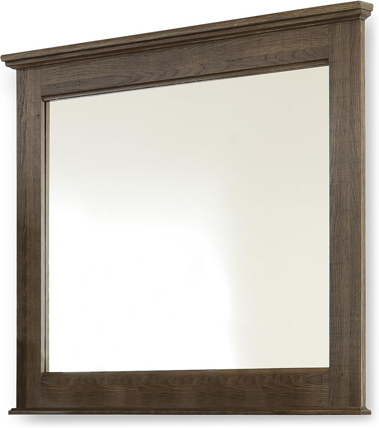Signature Design by Ashley Juararo Vintage Smooth-Gliding 6-Drawer Dresser and Mirror with Safety Stop, Cabinet and Adjustable Shelf, Dark Brown