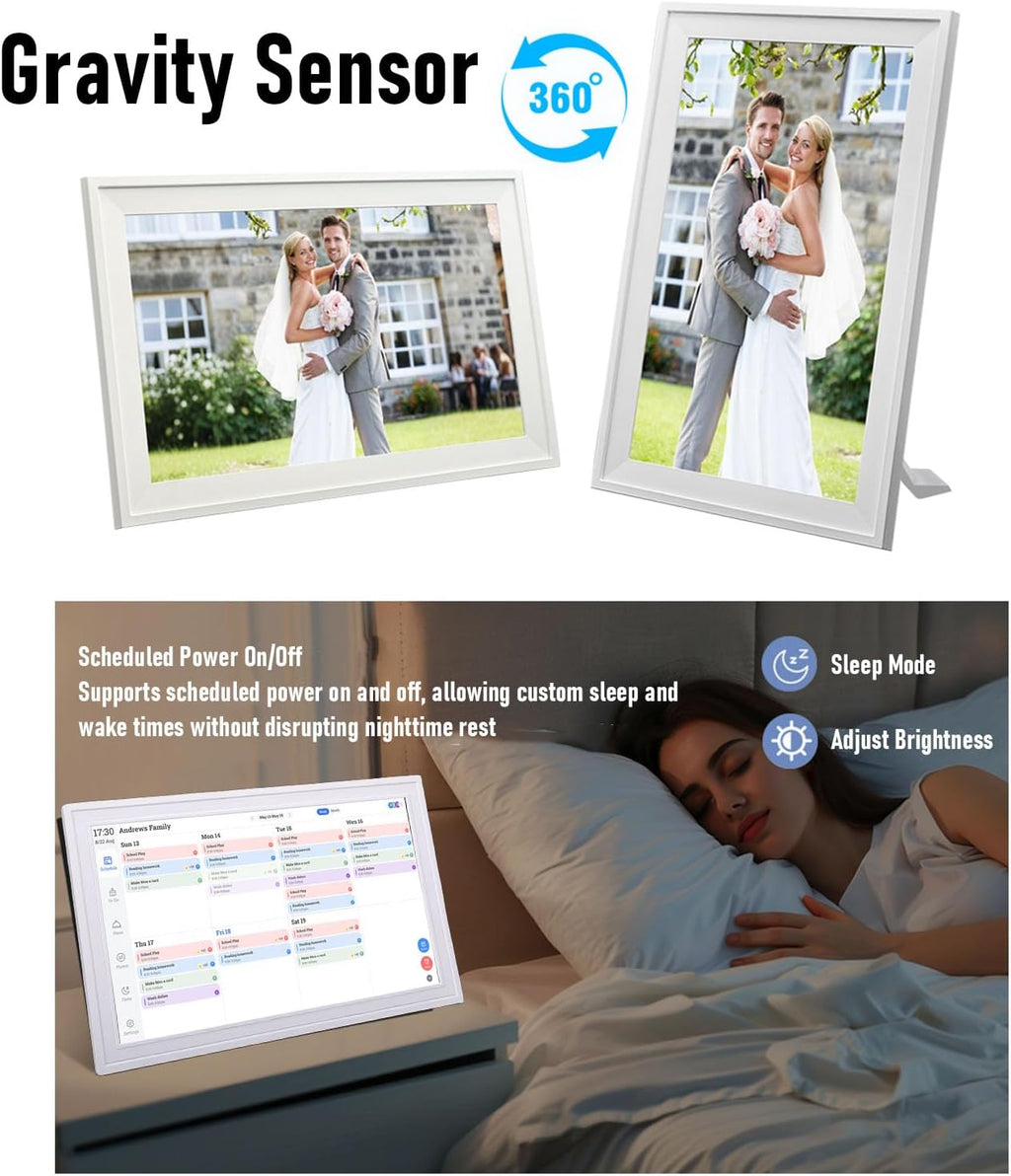 Diyeeni 18.5' Digital Calendar Wall - 32GB Memory Touchscreen Chore Chart Smart Calendar, Digital Planner, Auto - Sync, APP Control, Interactive Family Schedules, Gift for Mother (US Plug)