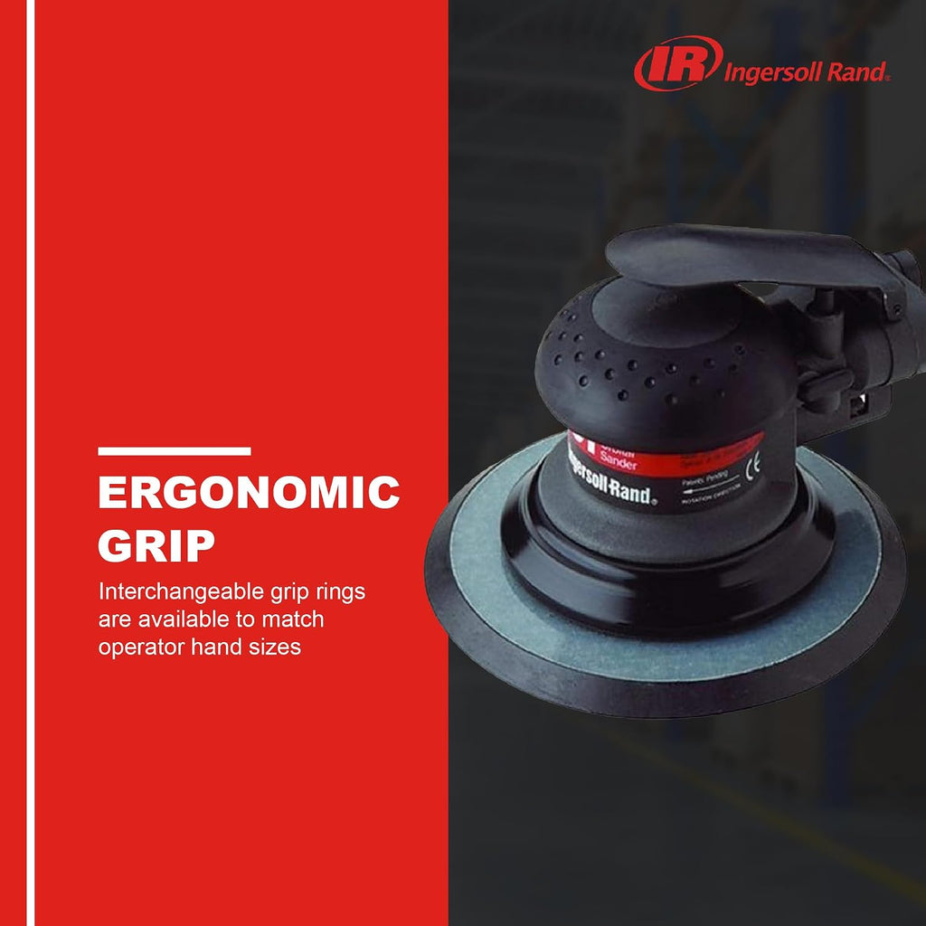 Ingersoll Rand 4151 Random Orbital Air Sander, 3/16' Orbit, 6' Vinyl Pad, 12,000 RPM, 0.2 HP