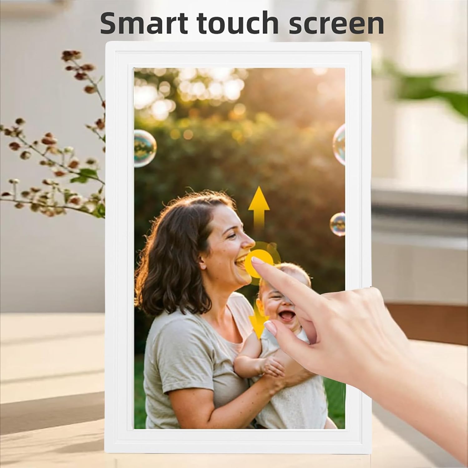 Dpofirs 15.6 inch Smart Digital Calendar Touchscreen, Wall Planner, Smart Family Schedules, Digital Picture Frame, for Seamless Scheduling (Pure White)