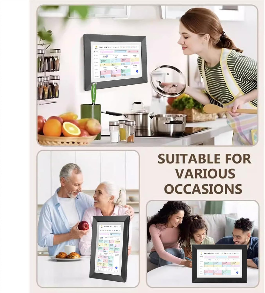 Pomya WiFi Smart Digital Calendar, 10.1 Inch Touchscreen Interactive Display with 2 Way Sync, for Family Schedule Chore Chart Meal Plan Wall Mounted Desktop (US)