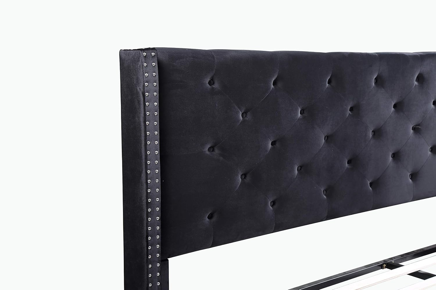 HomeLife furBed00007_Suede_Full_Black Platform Bed