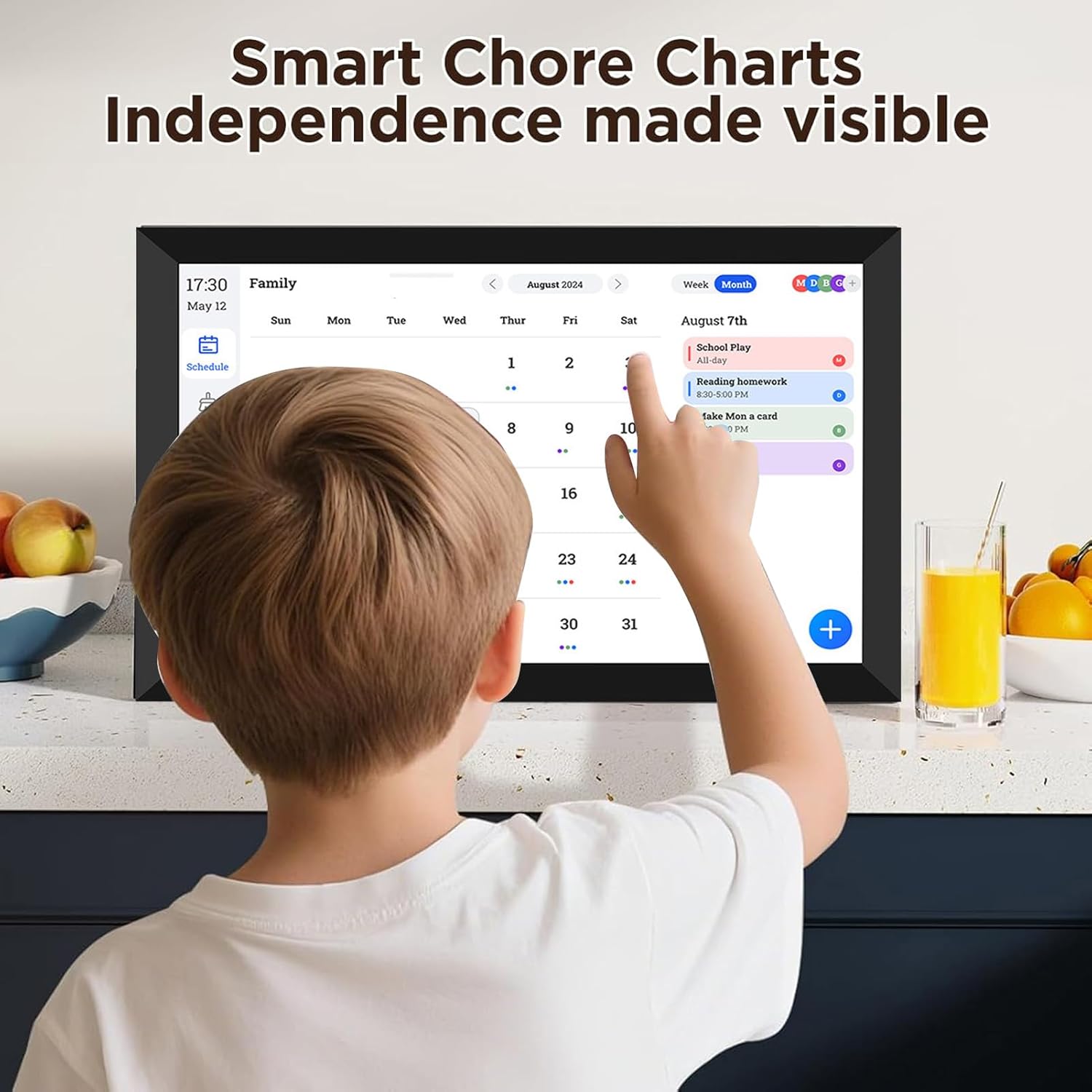 LICAEVEY 10.1 Inch Smart Digital Calendar, HD Touchscreen Family Planner with Chore Chart & Photo Frame, WiFi Connected for Home Office Use