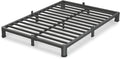 VIPSHOW 4 Inch Queen Bed Frame, 3500Lbs Heavy Duty Metal Platform with Round Corner Legs Mattress Slide Stopper, Steel Slat Support No Box Spring Needed, Noise Free, Non-Slip, Easy Assembly