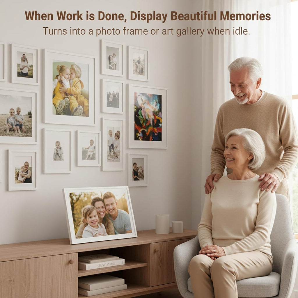2 in 1 Voice Digital Calendar: Write, Speak & Sync to to-Dos - Touchscreen Family Schedule & Chore Chart with Meal Planner, Picture Frame & Lists (Family Hears Your Original Voice Reminders 15.6')