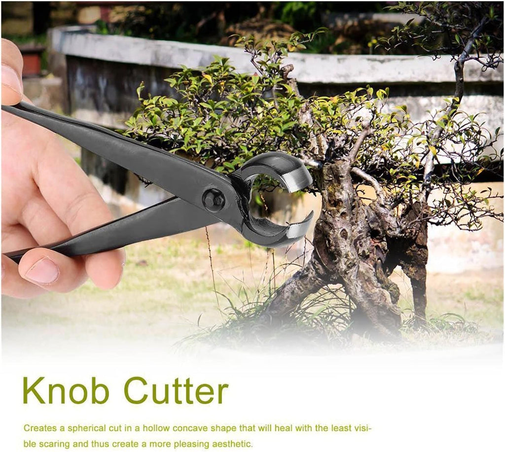 Trimming Tool Round Edge Cutter Beginner Bonsai Tools Multi - Function As Branch Cutter and Knob Cutter 210 mm Carbon Steel and Versatile. (Black)