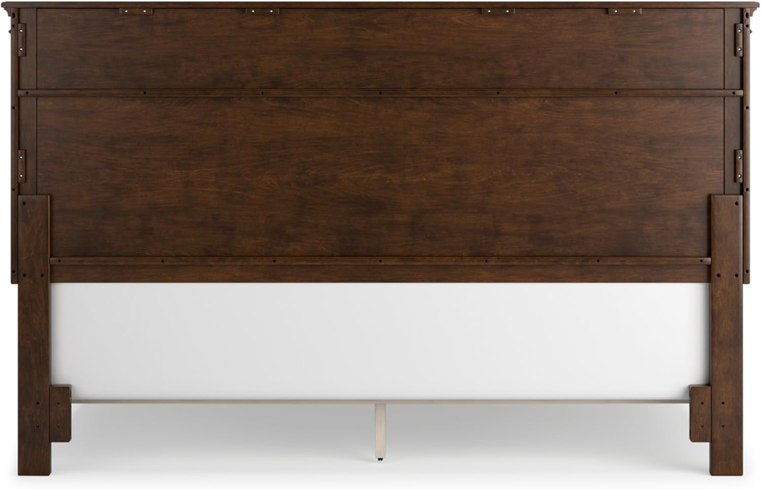 Signature Design by Ashley Danabrin Traditional King Panel Bed with Tapered Feet, Foundation or Box Spring Needed, Dark Brown