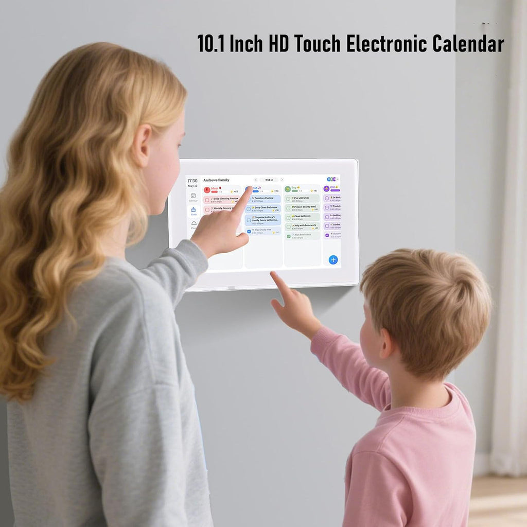 Zunate Smart Digital Calendar 10.1 Inch Touchscreen Display, WiFi Interactive Family Planner and Digital Photo Frame, 1GB RAM 32GB Storage, Scheduling | White (US Plug)