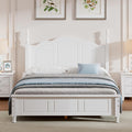 JIVOIT Wood Full Bed Frame with Headboard and Footboard, Retro Style Platform Bed with Wooden Slat Support, Solid Wood Foundation, Full Size Wooden Bed Frame