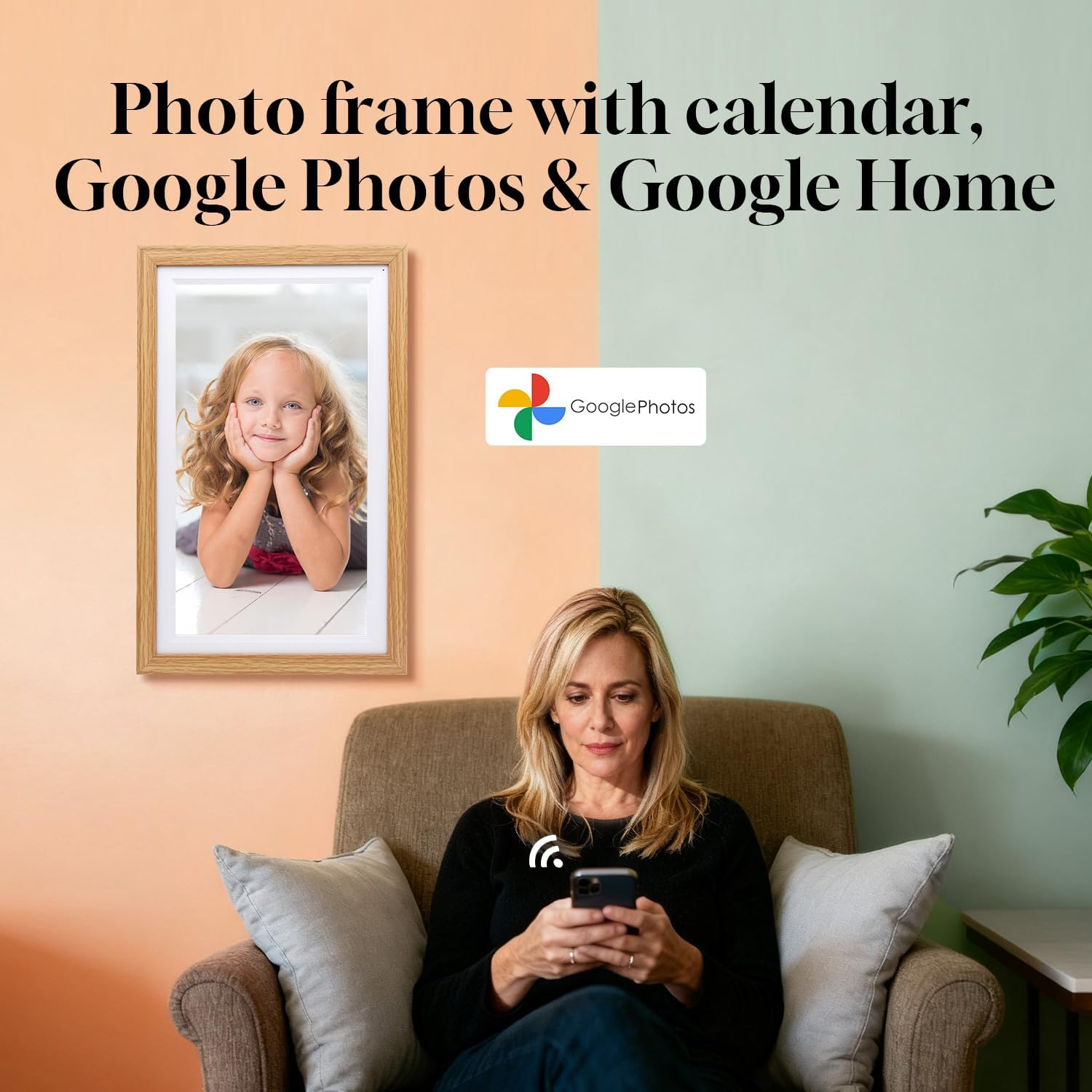 15.6' Digital Google Calendar,Android Apps,All-in-one,No Subscription,Oak | Anti-glare FHD touchscreen,Photo Frame,Android Apps,Built-in Battery,Stylus pen,Voice Assistant,Home Hub,Streaming,Wall&Desk