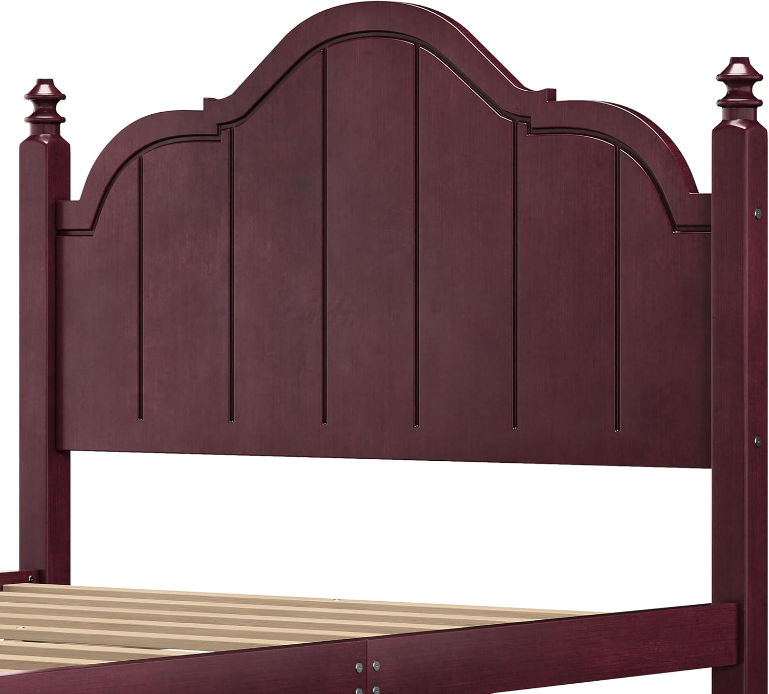 JIVOIT Vintage Wooden Bed Frame, Full Size Platform Bed with Wide Headboard, Wood Slats Support, No Spring Box Needed, Easy Assembly (Espresso-Full,2)