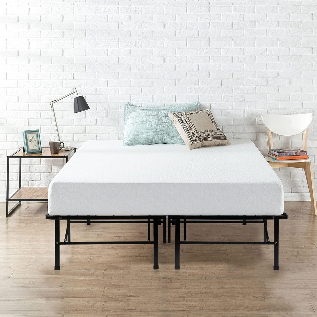 FDW Queen Bed Frame Metal Bed Frame with Anti-Slip Support Easy Assembly No Box Spring Needed Underbed Storage Black