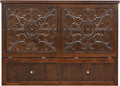 Mega Solutions Notturno Murphy Cabinet Bed Queen 8 inch Save Space in Style with Elegant Chestnut Wood Finish Charging Station - Guest Room or Small Apartment Must-Have