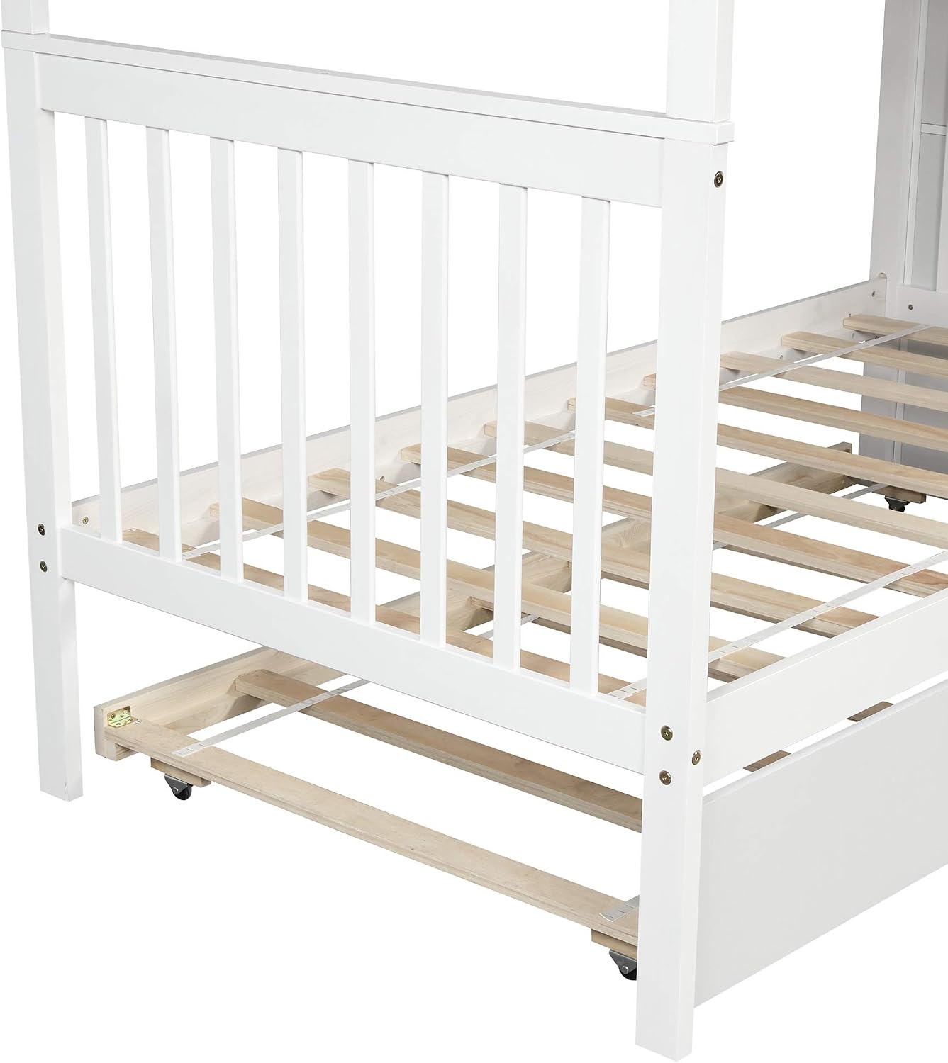 Harper & Bright Designs Bunk Beds Twin Over Twin Size, Solid Wood Bunk Bed with Trundle for Kids and Toddler (White Bunk Beds with Trundle)