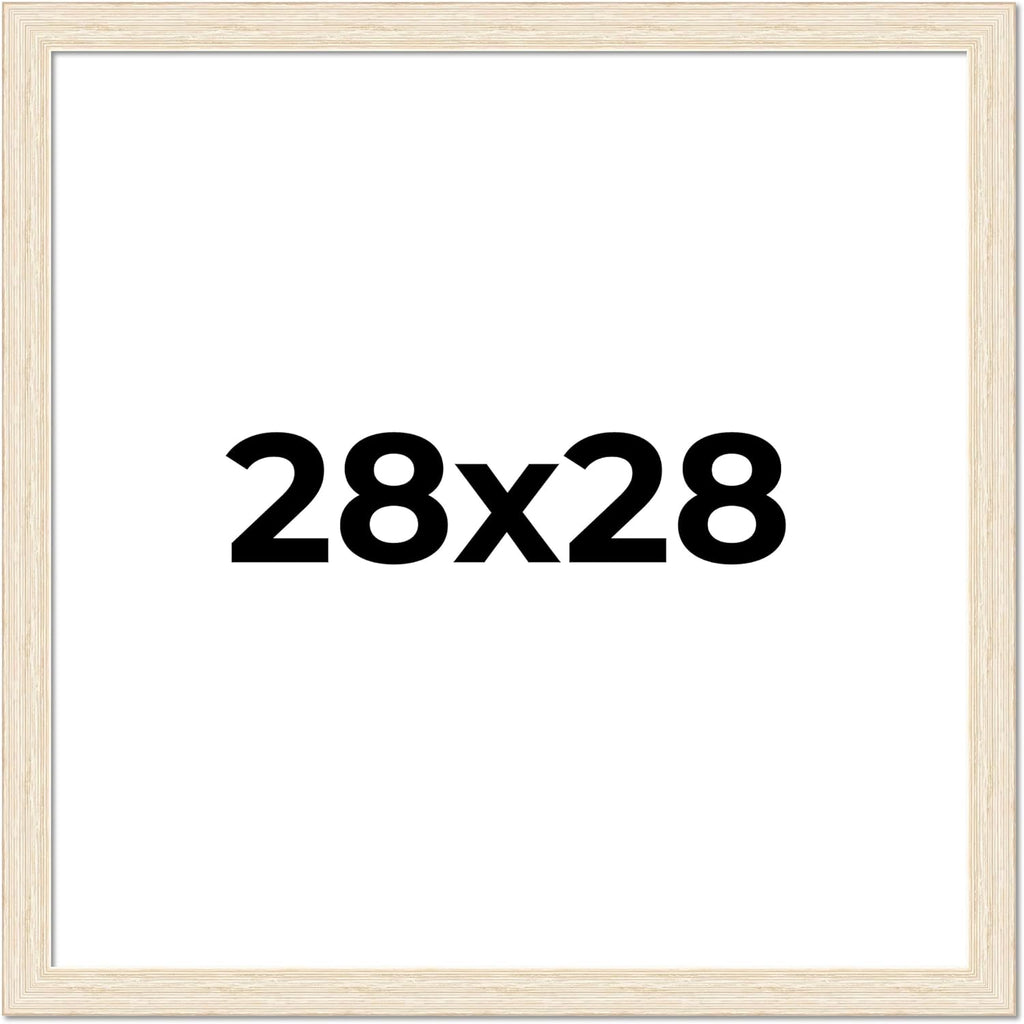 28x28 Frame Barnwood White Solid Wood Picture Frame Width 1.5 Inches | Interior Depth 0.5 Inches | Whitewashed Distressed Frame with UV Acrylic, Foam Board Backing & Hanging Hardware
