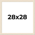 28x28 Frame Barnwood White Solid Wood Picture Frame Width 1.5 Inches | Interior Depth 0.5 Inches | Whitewashed Distressed Frame with UV Acrylic, Foam Board Backing & Hanging Hardware