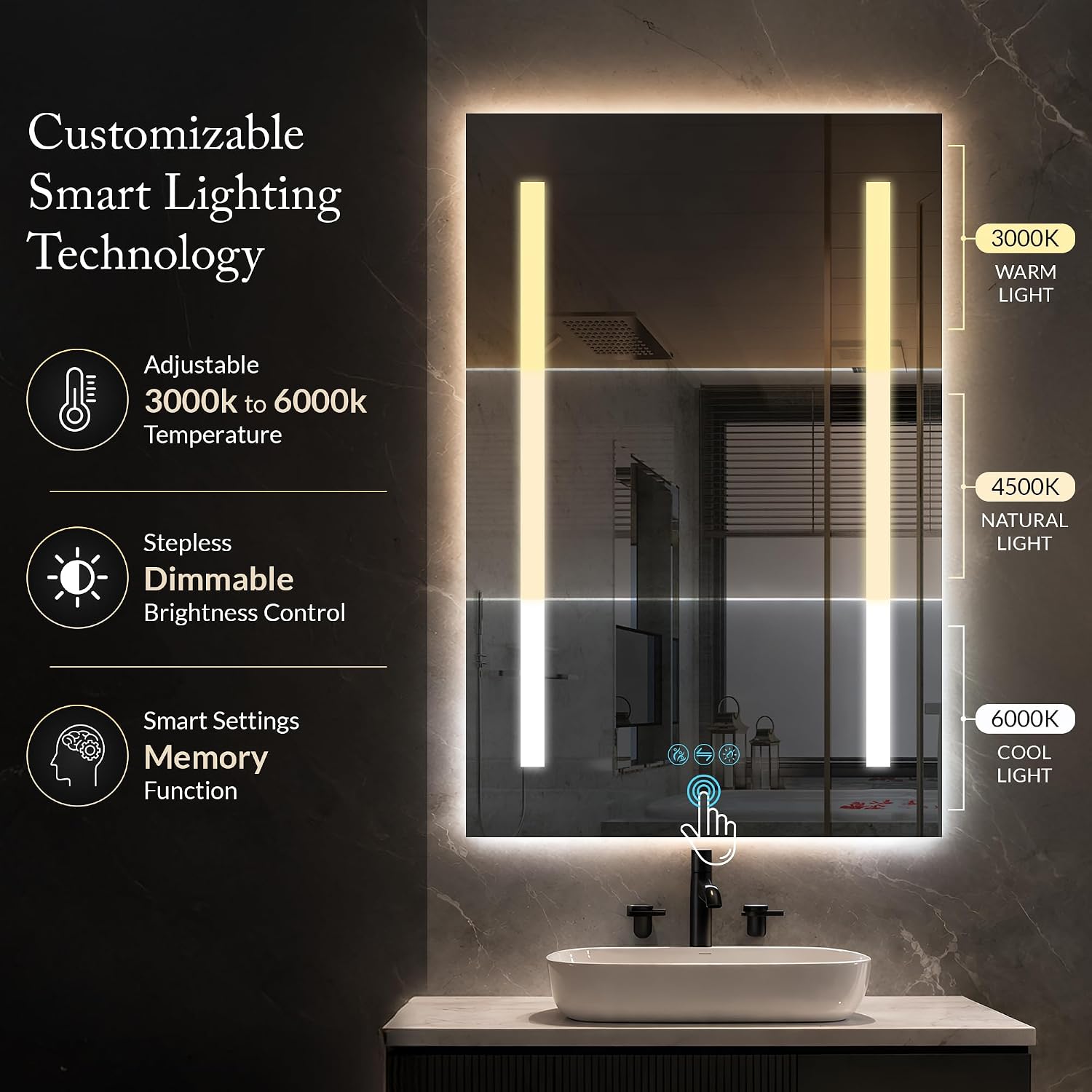 Blossom LED Medicine Cabinet Mirror for Bathroom, 20x32 Inch - Lighted Medicine Cabinet with Mirror - Recessed or Surface Makeup Mirror, Anti-Fog, Adjustable Brightness - P1(M)-20-Left Hinge
