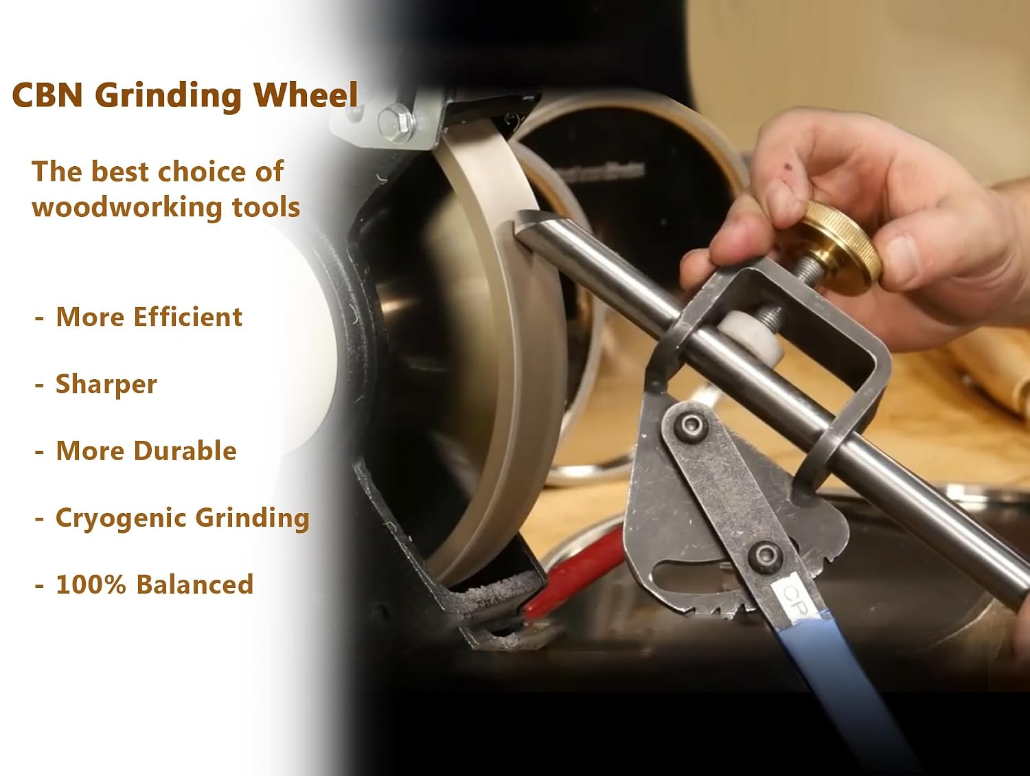 CBN Grinding Wheel 8 inch 180 Grit, 1' Wide, 5/8' Arbor, Suitable for All Kinds of 8-inch Bench Grinders (180 Grit)