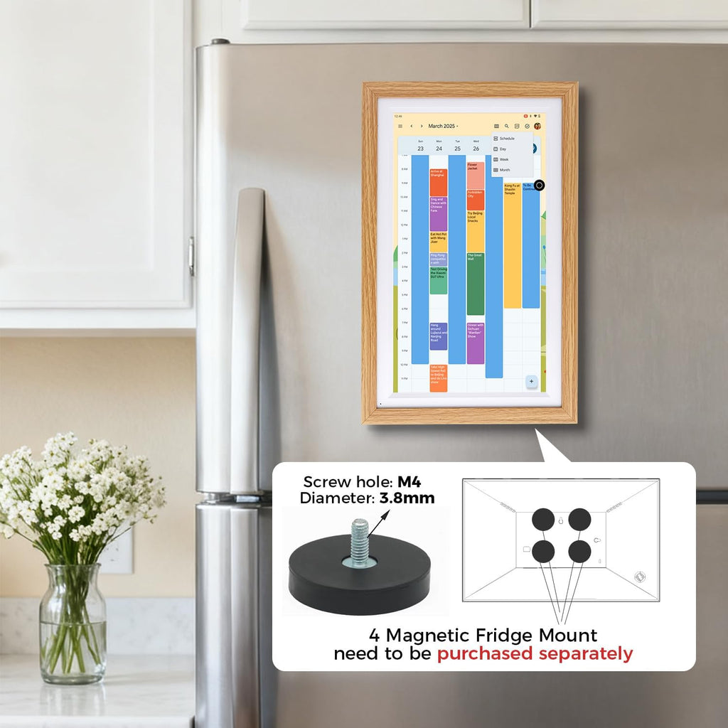 15.6' Digital Google Calendar,Android Apps,All-in-one,No Subscription,Oak | Anti-glare FHD touchscreen,Photo Frame,Android Apps,Built-in Battery,Stylus pen,Voice Assistant,Home Hub,Streaming,Wall&Desk
